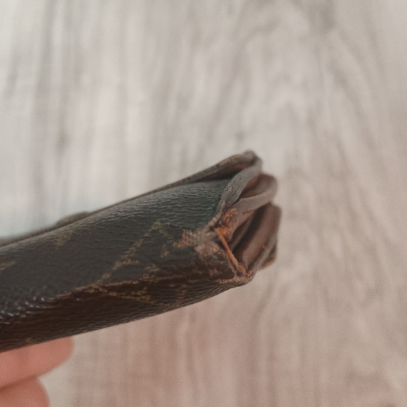 Vintage Louis Vuitton Wallet Card Holder Brown leather Made in France Authentic - Picture 5 of 14